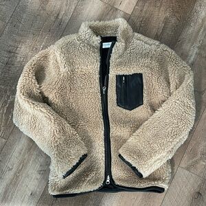 ANINE BING Kids mini Ryder Jacket Sherpa Fleece and Leather